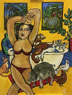 Bath Time Jeanie Cooper-Brown Artist at Ryazanoff Gallery