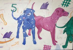 Two Dogs Jeanie Cooper-Brown Artist at Ryazanoff Gallery