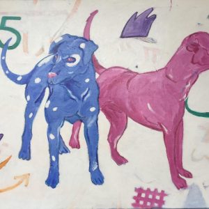 Two Dogs Jeanie Cooper-Brown Artist at Ryazanoff Gallery