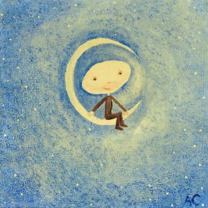 Man On The Moon Adam Copping Painting Ryazanoff Gallery
