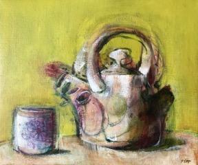 Japanese teapot and cup Michael Kemp Artist at Ryazanoff Gallery