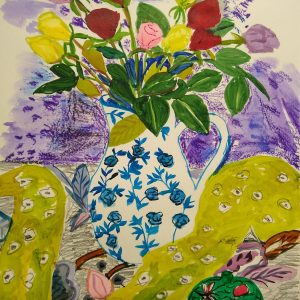 Roses And Yellow Scarfe Digby Smyth Painting Ryazanoff Gallery